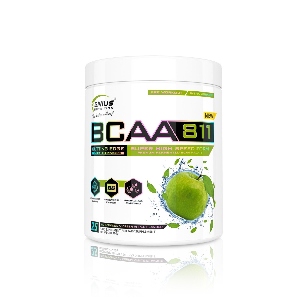 Aminoacizi pudra BCAA811 cu aroma de mar, 400g, Genius Nutrition Aminoacizi pudra BCAA811 cu aroma de mar, 400g, Genius Nutrition