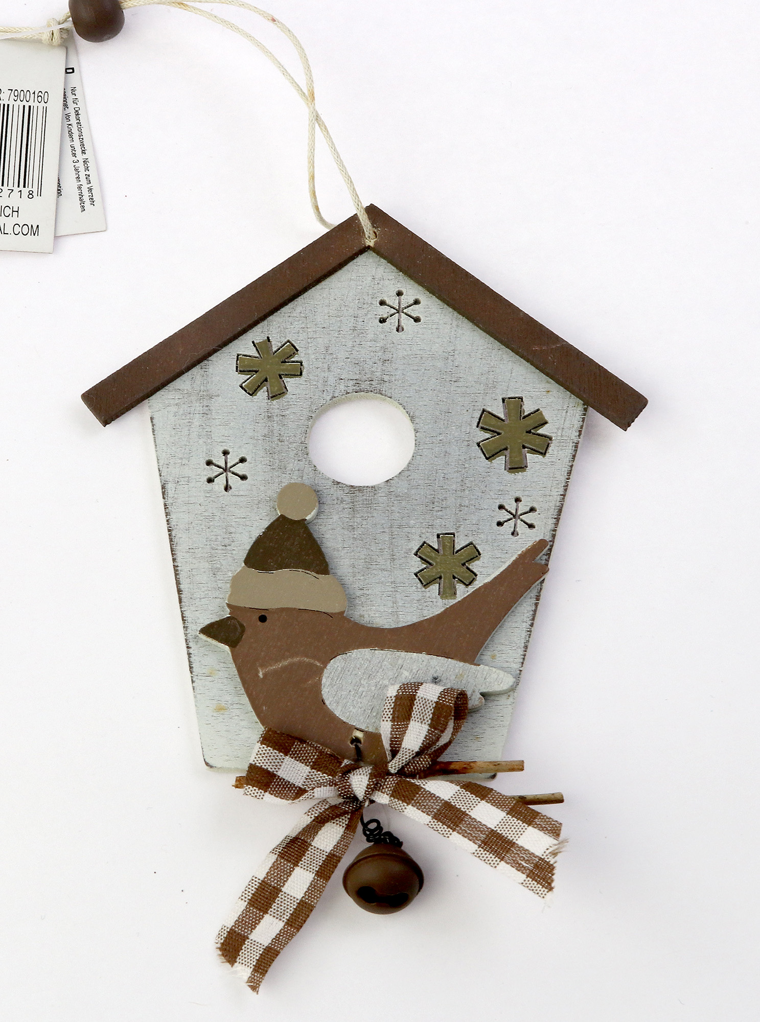 Decoratiune Craciun - Wooden Birdhouse, 10x8cm | Pusteblume