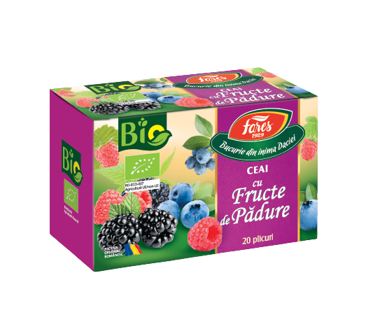 Ceai eco fructe de padure, 20 plicuri, Fares