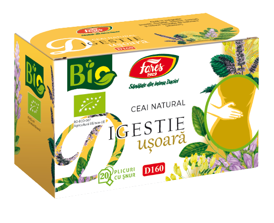 Ceai bio Digestie Usoara, 20 plicuri, Fares