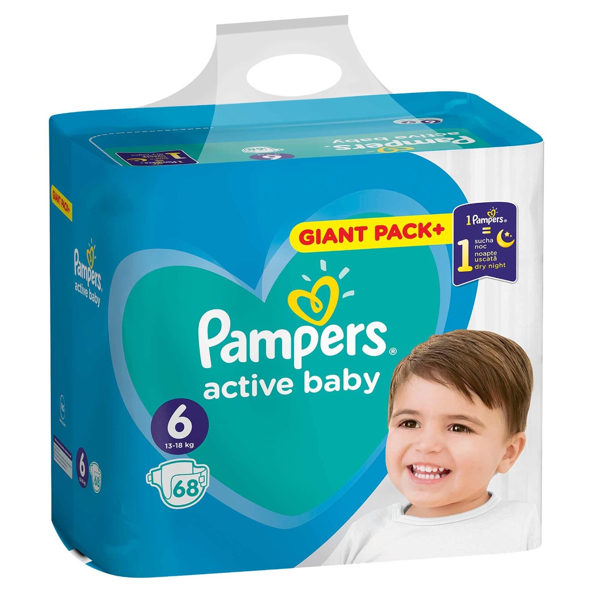 Scutece pentru copii Active Baby Marimea 6 13-18kg, 68 bucati, Pampers Scutece pentru copii Active Baby Marimea 6 13-18kg, 68 bucati, Pampers