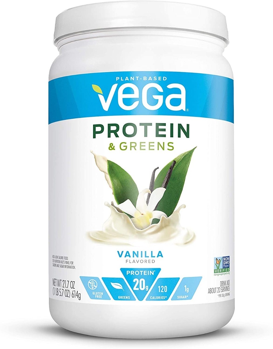 Proteina vegetala si verdeturi cu aroma de vanilie, 614g, Vega