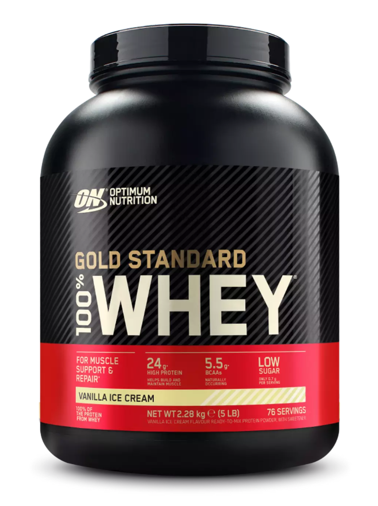 Proteine din zer 100% Whey Gold Standard cu aroma de valinie, 2.28kg, Optimum Nutrition Proteine din zer 100% Whey Gold Standard cu aroma de valinie, 2.28kg, Optimum Nutrition