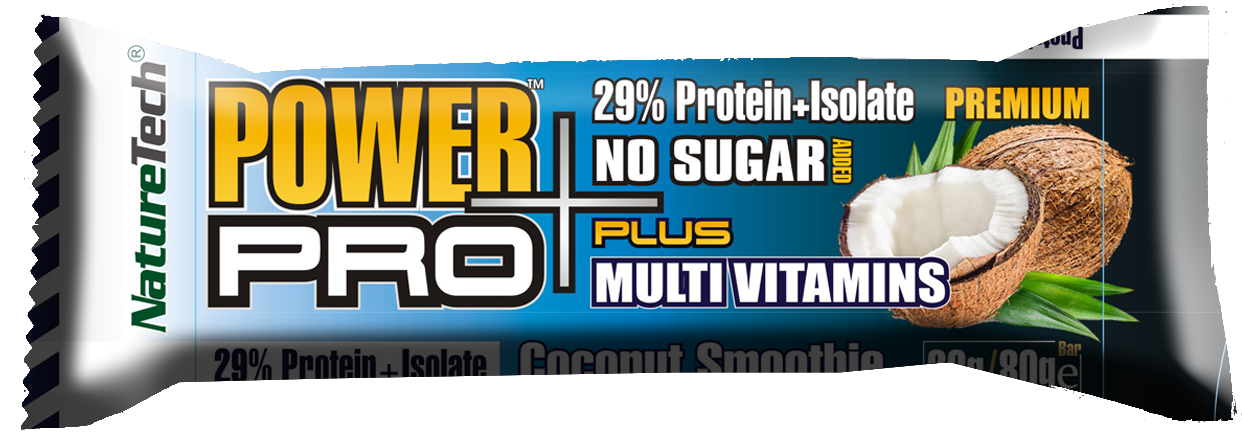 Baton energizant cu aroma de cocos Power Pro Plus, 80g, Nature Tech Baton energizant cu aroma de cocos Power Pro Plus, 80g, Nature Tech
