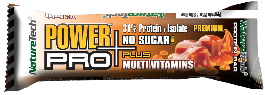 Baton energizant cu aroma de caramel Power Pro Plus, 80g, Nature Tech Baton energizant cu aroma de caramel Power Pro Plus, 80g, Nature Tech