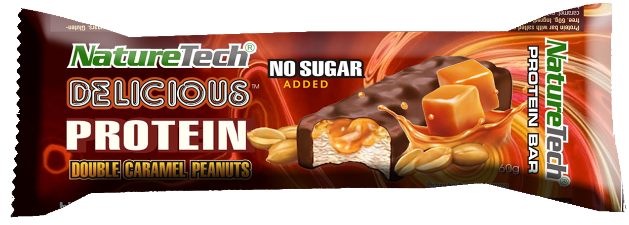 Baton energizant cu dublu caramel si alune Delicious, 60g, Nature Tech Baton energizant cu dublu caramel si alune Delicious, 60g, Nature Tech