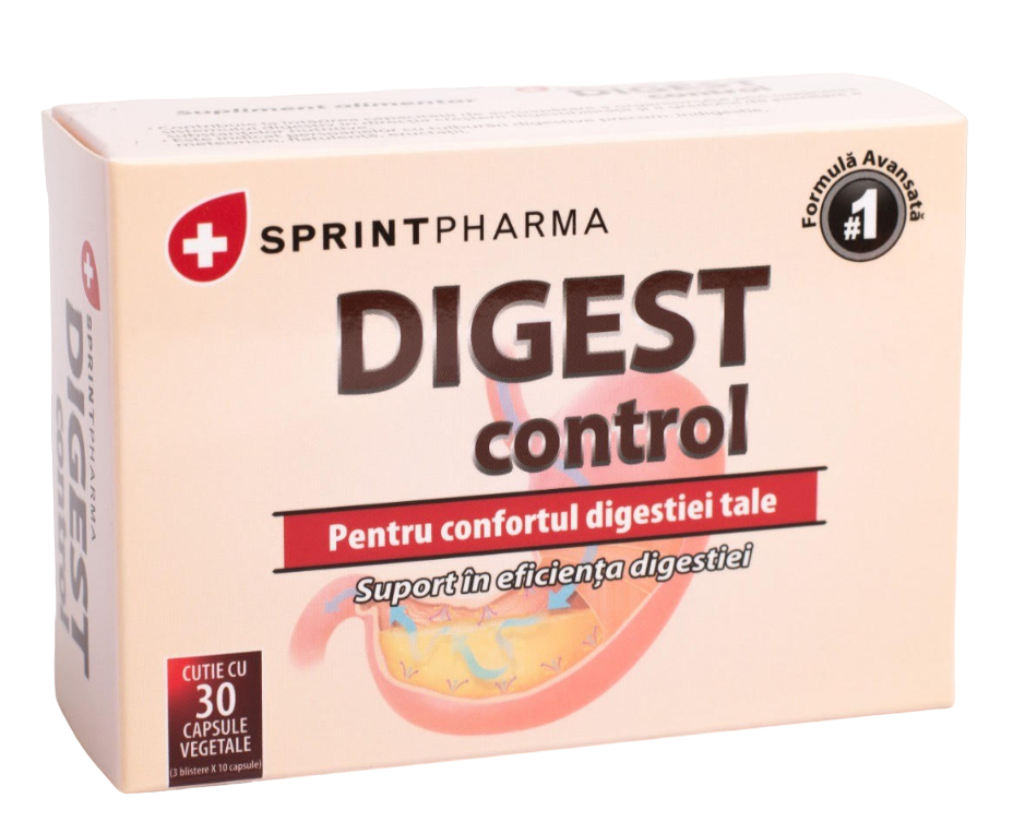 Supliment alimentar pentru digestie Digest Control, 30 capsule, Sprint Pharma Supliment alimentar pentru digestie Digest Control, 30 capsule, Sprint Pharma
