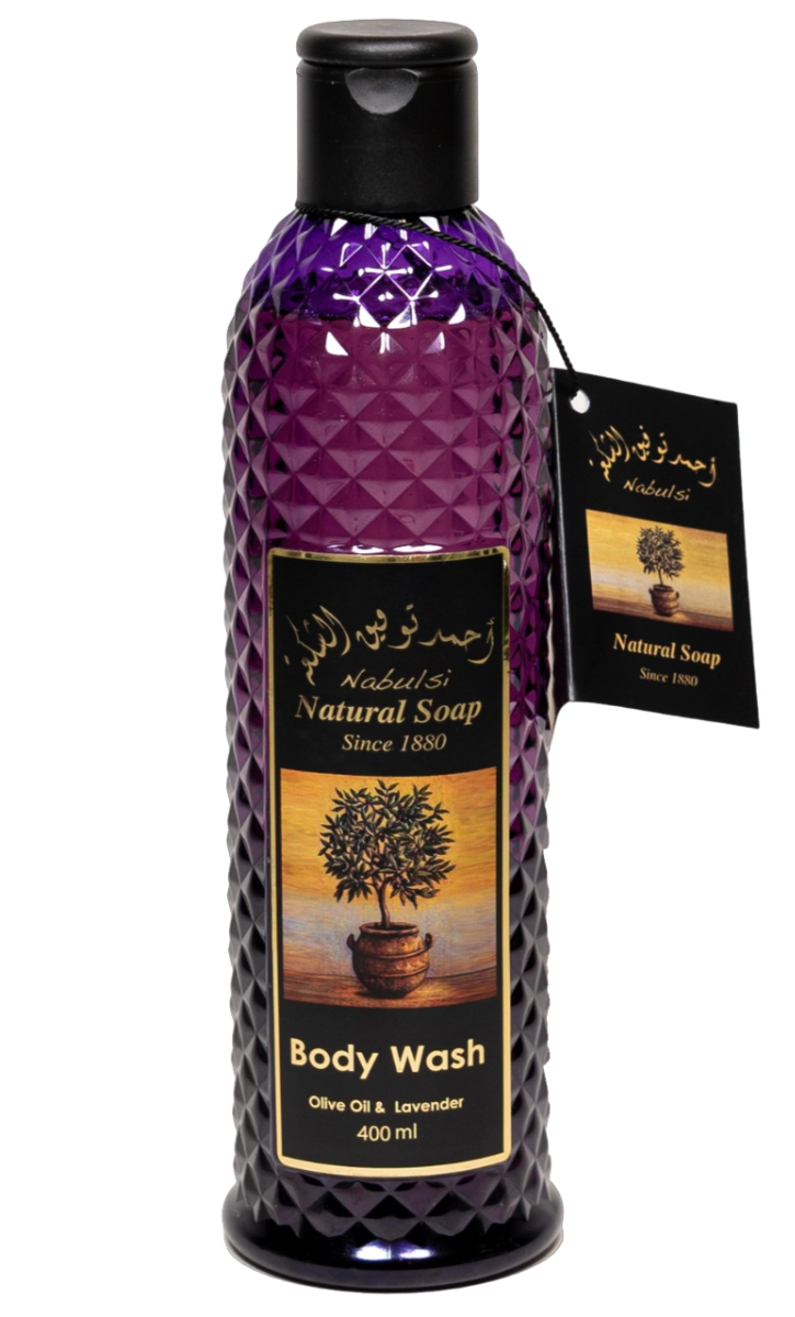 Gel de dus cu ulei de masline si ulei de lavanda, 400ml, Nabulsi Gel de dus cu ulei de masline si ulei de lavanda, 400ml, Nabulsi
