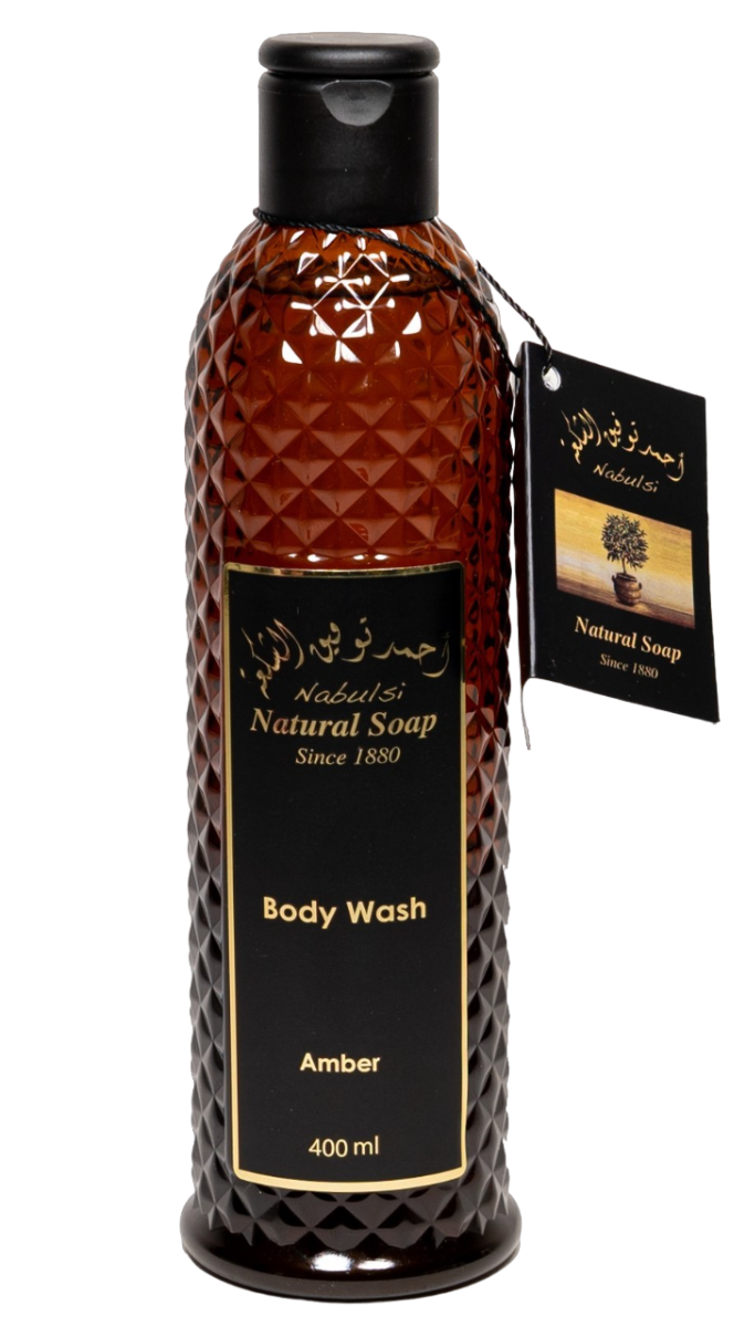 Gel de dus cu ulei de masline si ulei de amber, 400ml, Nabulsi Gel de dus cu ulei de masline si ulei de amber, 400ml, Nabulsi