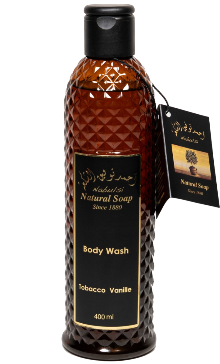 Gel de dus cu ulei de masline si ulei de tobacco&vanilie, 400ml, Nabulsi Gel de dus cu ulei de masline si ulei de tobacco&vanilie, 400ml, Nabulsi