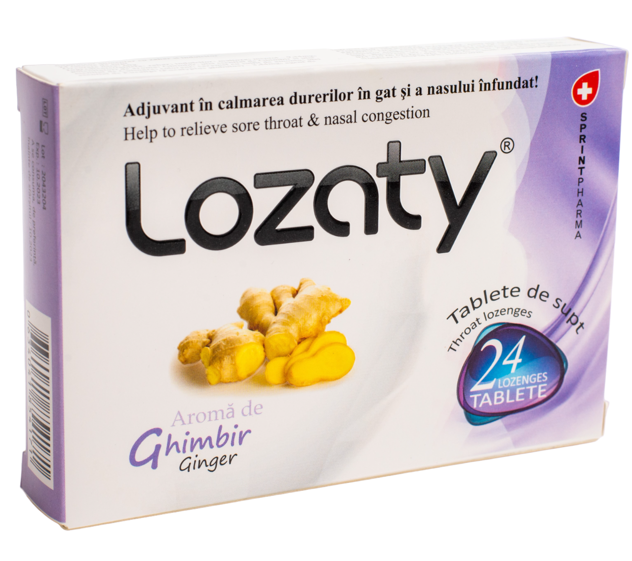 Supliment alimentar cu aroma de ghimbir Lozaty, 24 tablete, Sprint Pharma Supliment alimentar cu aroma de ghimbir Lozaty, 24 tablete, Sprint Pharma