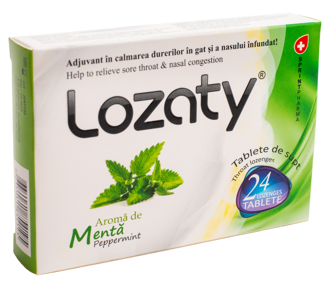 Supliment alimentar cu aroma de menta Lozaty, 24 tablete, Sprint Pharma Supliment alimentar cu aroma de menta Lozaty, 24 tablete, Sprint Pharma