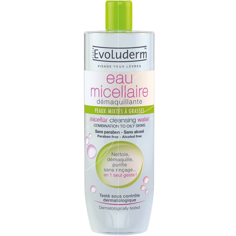 Apa micelara pentru demachierea tenului mixt spre gras, 500ml, Evoluderm Apa micelara pentru demachierea tenului mixt spre gras, 500ml, Evoluderm