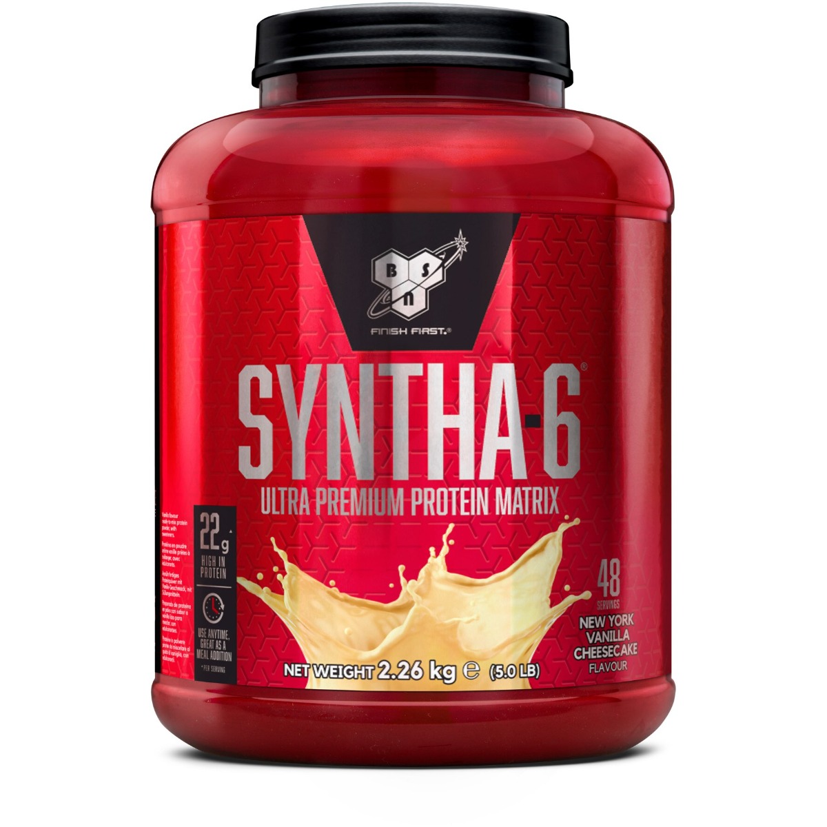 Proteine din zer + izolat proteic syntha 6 aroma New York vanilie Cheesecake, 2.26kg, BSN Proteine din zer + izolat proteic syntha 6 aroma New York vanilie Cheesecake, 2.26kg, BSN