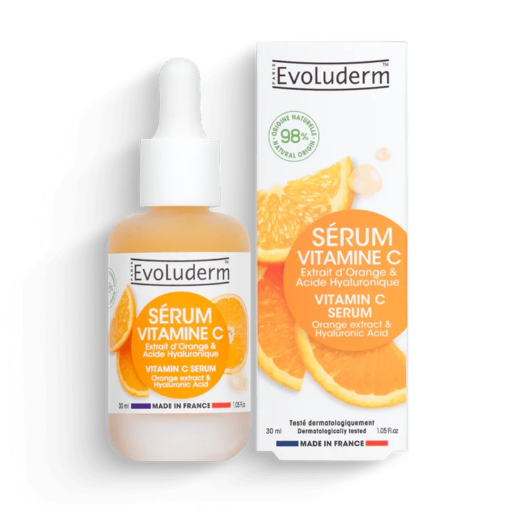 Ser Vitamina C cu extract de portocale si acid hyaluronic, 30ml, Evoluderm Ser Vitamina C cu extract de portocale si acid hyaluronic, 30ml, Evoluderm