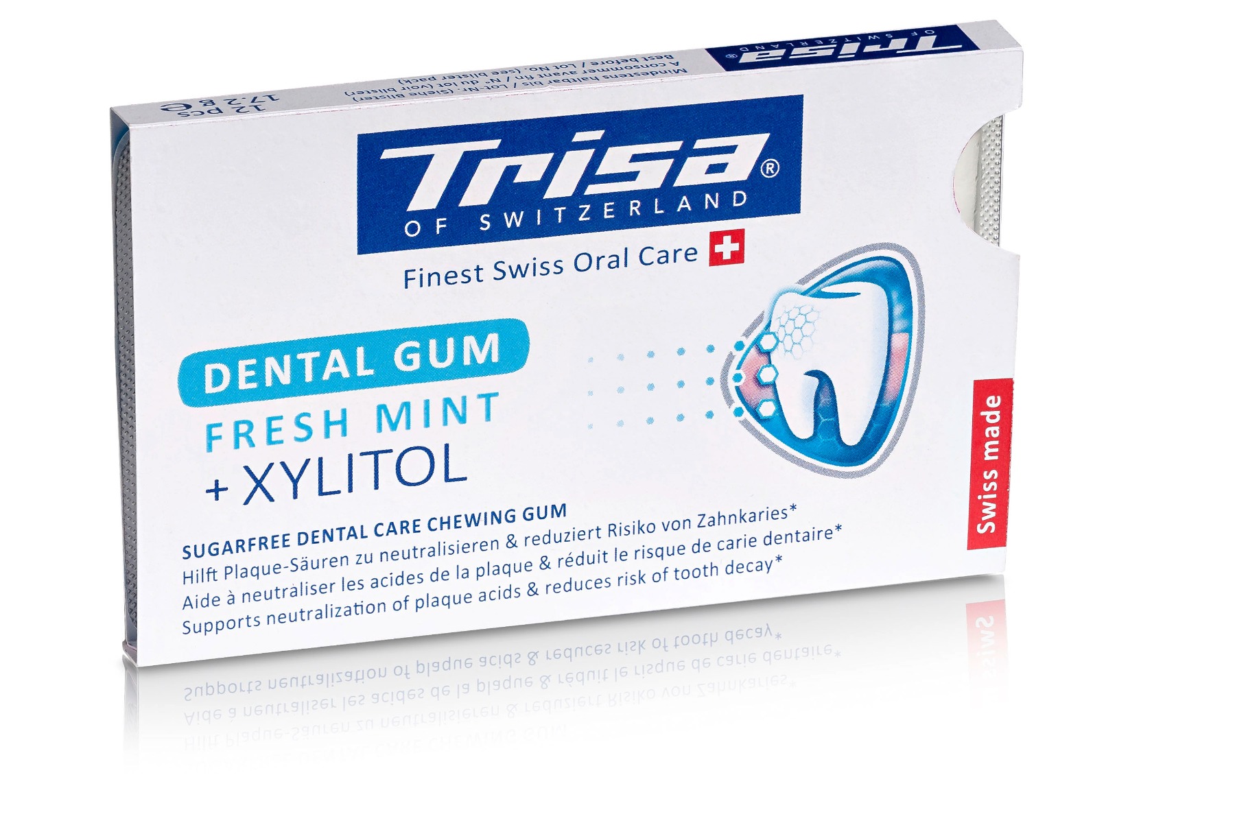 Guma dentara profesionala cu xylitol Dental Gum, 12 bucati, Trisa Guma dentara profesionala cu xylitol Dental Gum, 12 bucati, Trisa