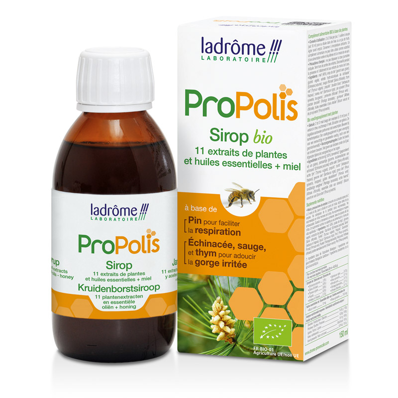 Sirop cu propolis Eco pentru gat si cai respiratorii, 150ml, Ladrome Sirop cu propolis Eco pentru gat si cai respiratorii, 150ml, Ladrome