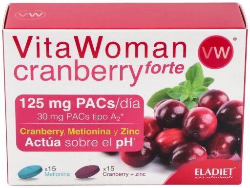 Supliment pentru sanatatea tractului urinar cu merisoare Vitawoman Cranberry Forte, 30 capsule, Eladiet Supliment pentru sanatatea tractului urinar cu merisoare Vitawoman Cranberry Forte, 30 capsule, Eladiet
