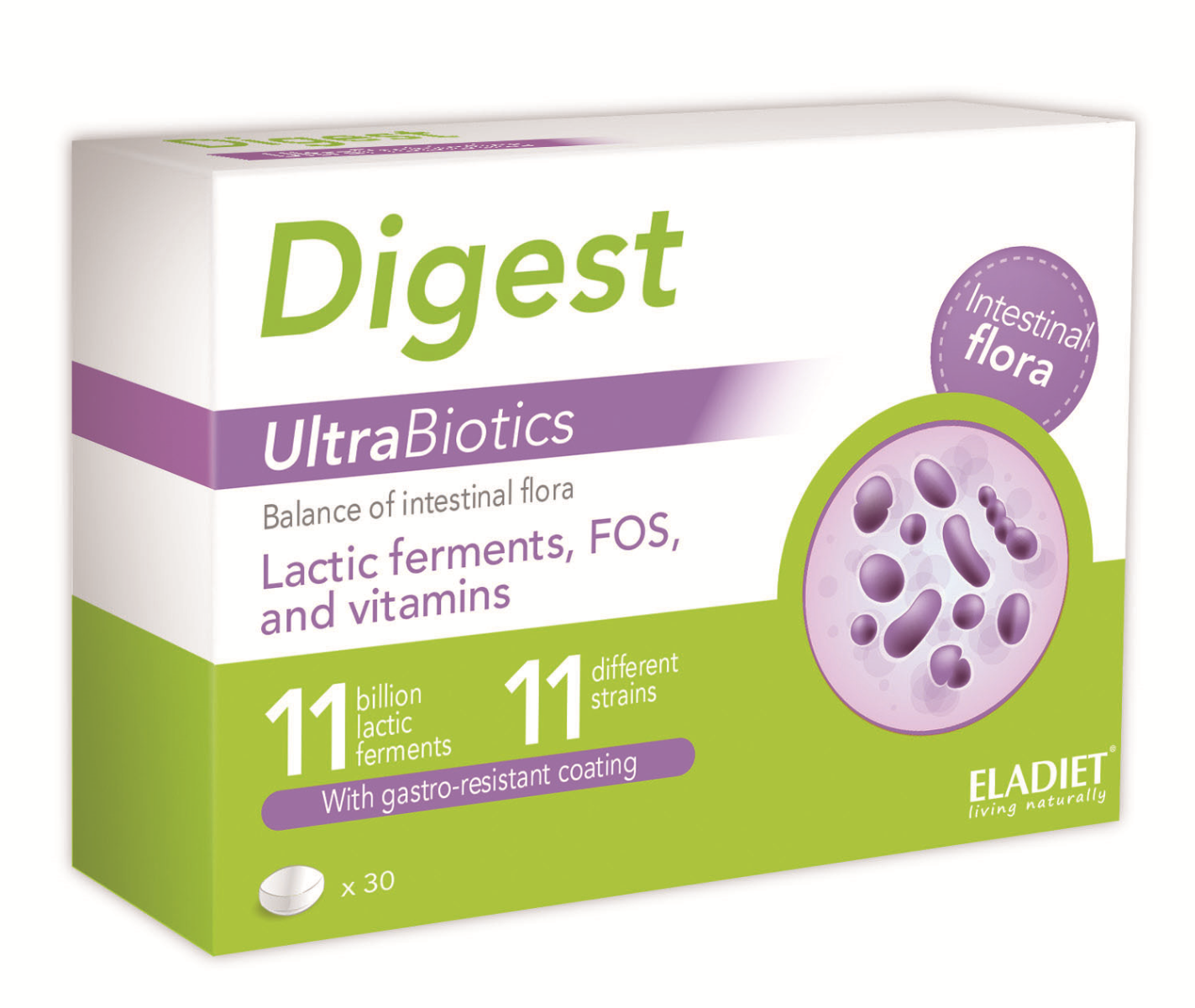 Digest Ultrabiotics pentru echilibrul florei intestinale, 30 comprimate, Eladiet Digest Ultrabiotics pentru echilibrul florei intestinale, 30 comprimate, Eladiet