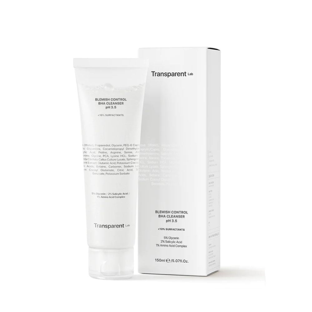 Gel de curatare cu BHA pentru pielea matura predispusa la eruptii, 150ml, Transparent Lab Gel de curatare cu BHA pentru pielea matura predispusa la eruptii, 150ml, Transparent Lab
