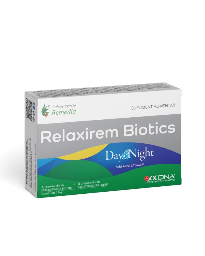 Relaxirem Biotics Day&Night, 30 comprimate + 15 comprimate, Laboratoarele Remedia Relaxirem Biotics Day&Night, 30 comprimate + 15 comprimate, Laboratoarele Remedia