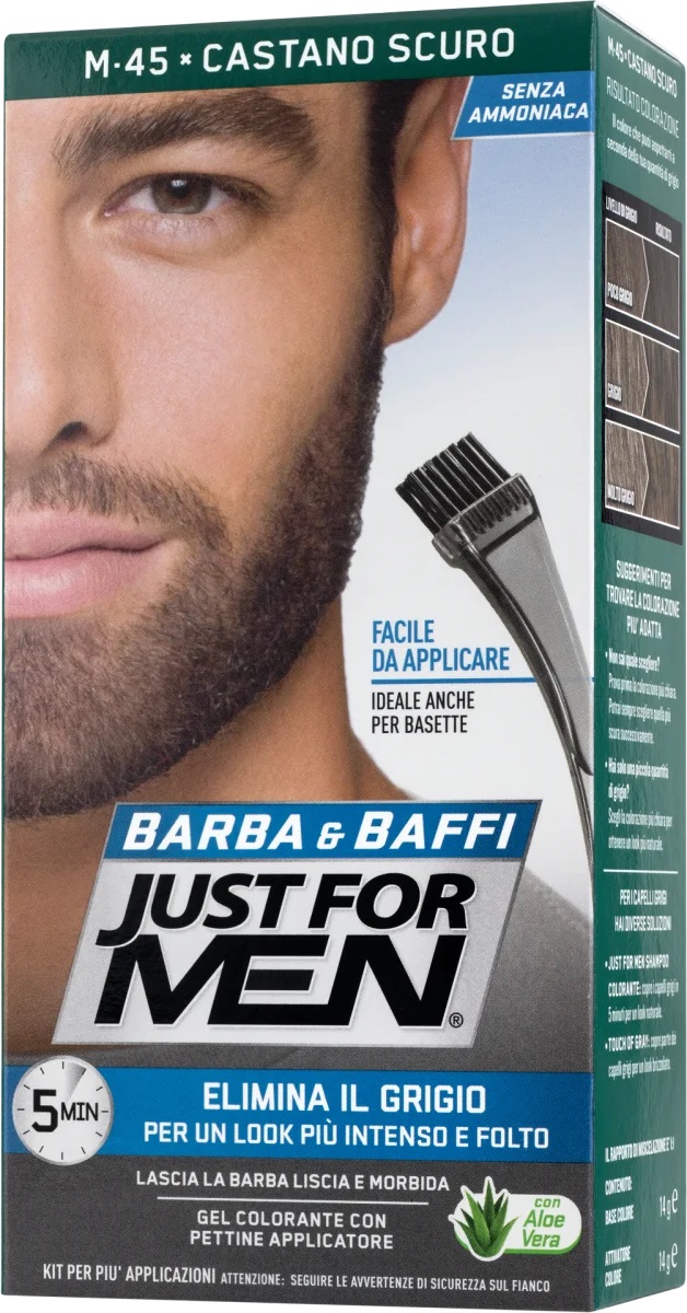 Vopsea pentru barba si mustata Castaniu Inchis M45, 28g, Just For Men Vopsea pentru barba si mustata Castaniu Inchis M45, 28g, Just For Men