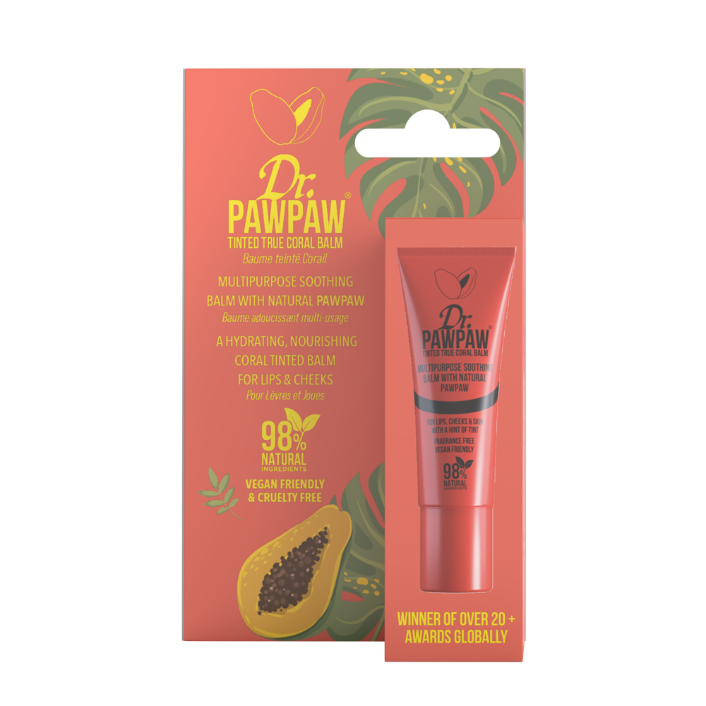 Balsam multifunctional vegan nuanta True Coral, 10ml, Dr.PAWPAW Balsam multifunctional vegan nuanta True Coral, 10ml, Dr.PAWPAW