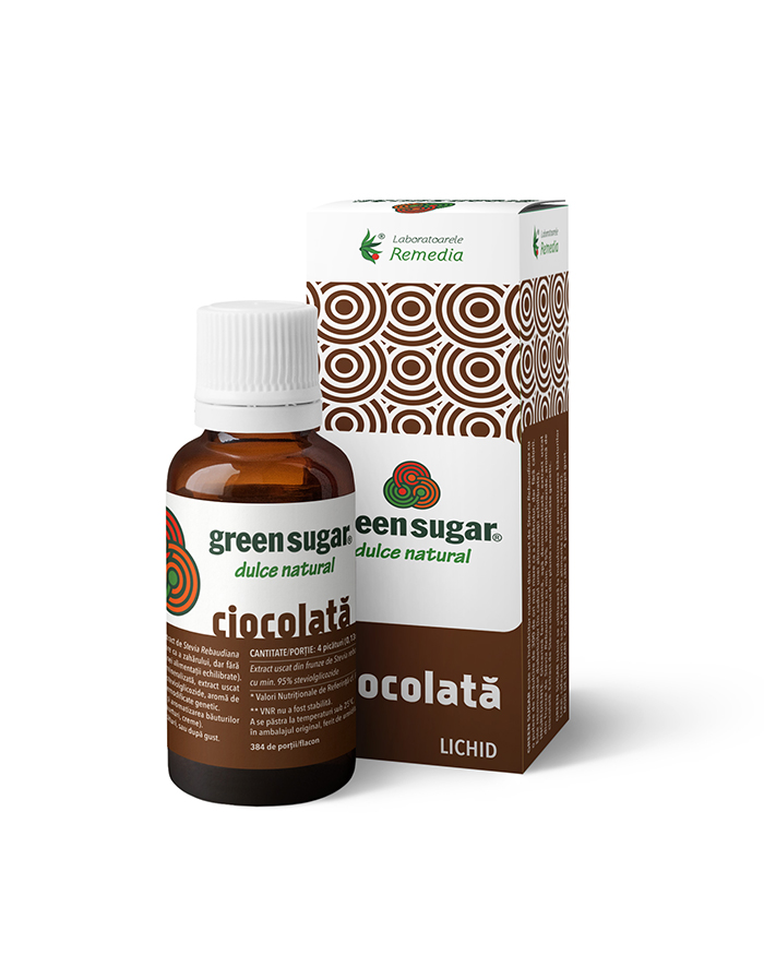 Indulcitor lichid cu aroma de ciocolata Green Sugar, 50ml, Laboratoarele Remedia Indulcitor lichid cu aroma de ciocolata Green Sugar, 50ml, Laboratoarele Remedia