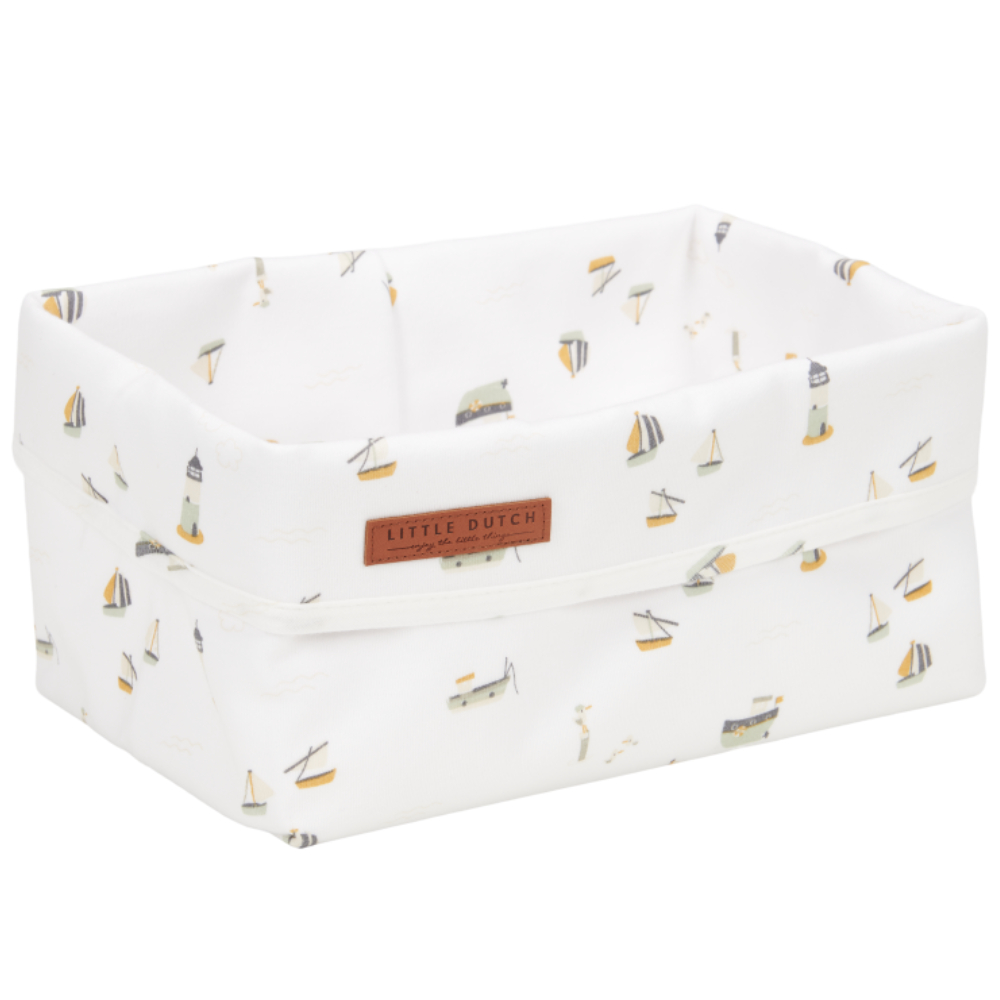 Cos de depozitare din bumbac Sailor's Bay White, 1 bucata, Little Dutch Cos de depozitare din bumbac Sailor's Bay White, 1 bucata, Little Dutch