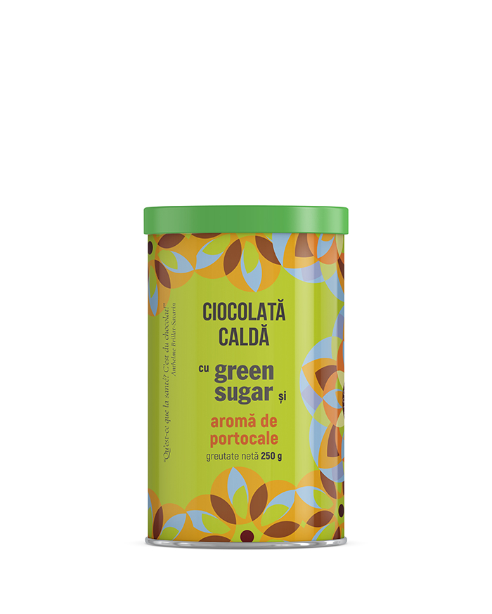 Ciocolata calda cu green sugar si aroma de portocale, 250g, Laboratoarele Remedia Ciocolata calda cu green sugar si aroma de portocale, 250g, Laboratoarele Remedia