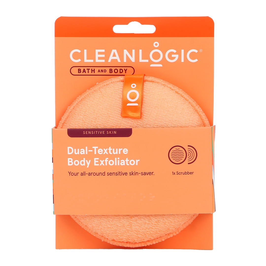 Burete exfoliant pentru piele sensibila cu doua texturi Bath & Body, 1 bucata, Cleanlogic Burete exfoliant pentru piele sensibila cu doua texturi Bath & Body, 1 bucata, Cleanlogic