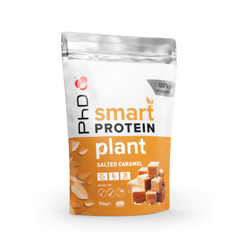 Pudra de proteine vegetale cu aroma de caramel sarat Smart Protein Plant, 500g, PhD Pudra de proteine vegetale cu aroma de caramel sarat Smart Protein Plant, 500g, PhD