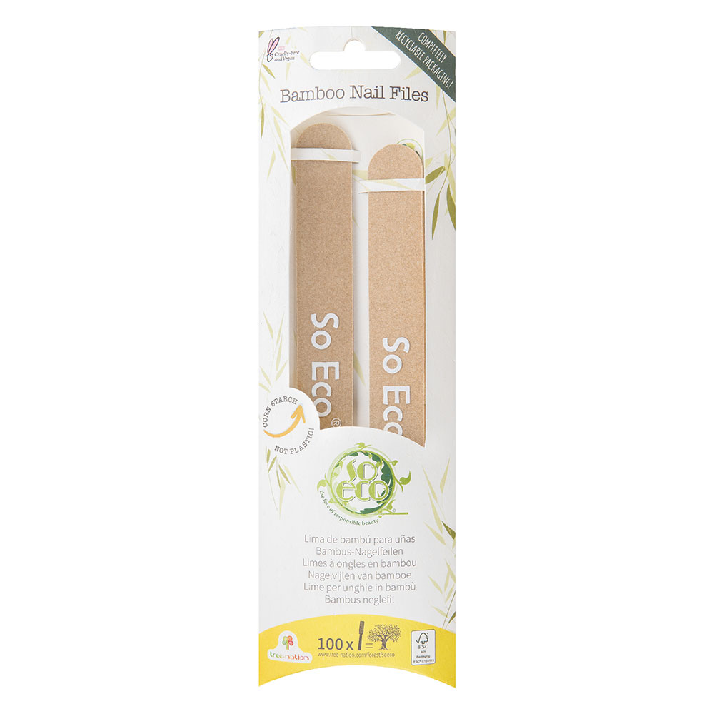 Set 2 pile ecologice de bambus pentru unghii, 1 bucata, So Eco Set 2 pile ecologice de bambus pentru unghii, 1 bucata, So Eco