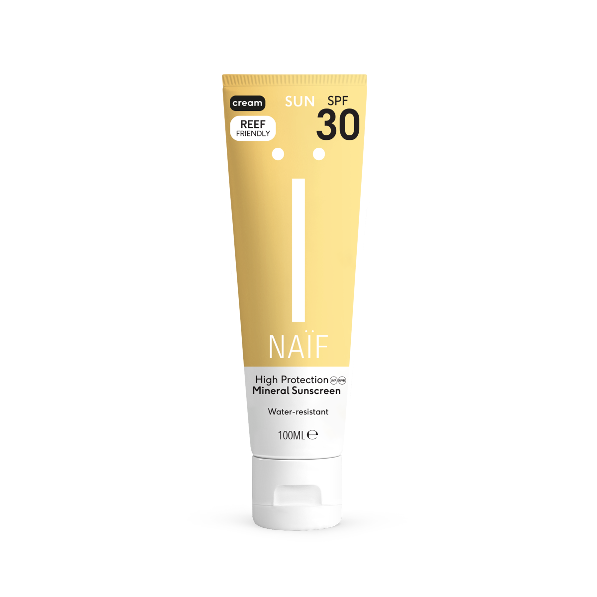 Crema cu protectie solara minerala SPF30 pentru adulti, 100ml, Naif Crema cu protectie solara minerala SPF30 pentru adulti, 100ml, Naif