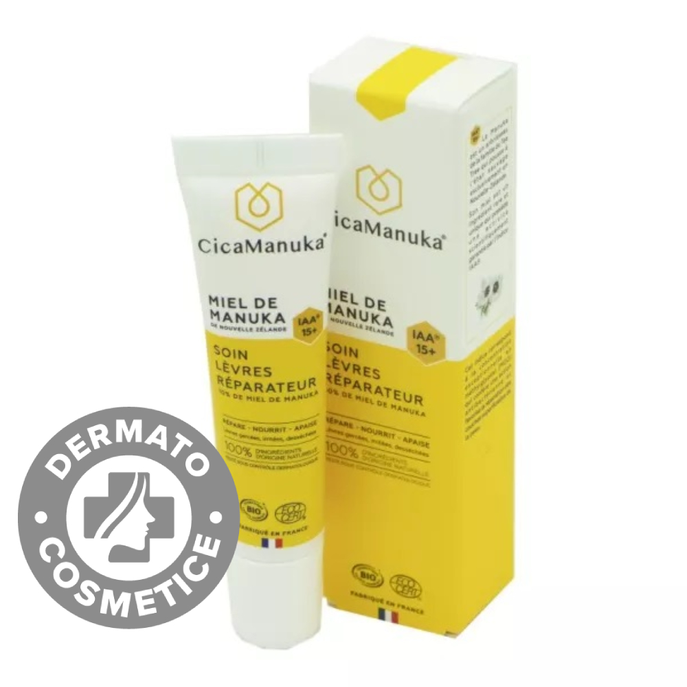 Crema pentru ingrijirea buzelor 10% miere de Manuka IAA15+, 15ml, CicaManuka Crema pentru ingrijirea buzelor 10% miere de Manuka IAA15+, 15ml, CicaManuka