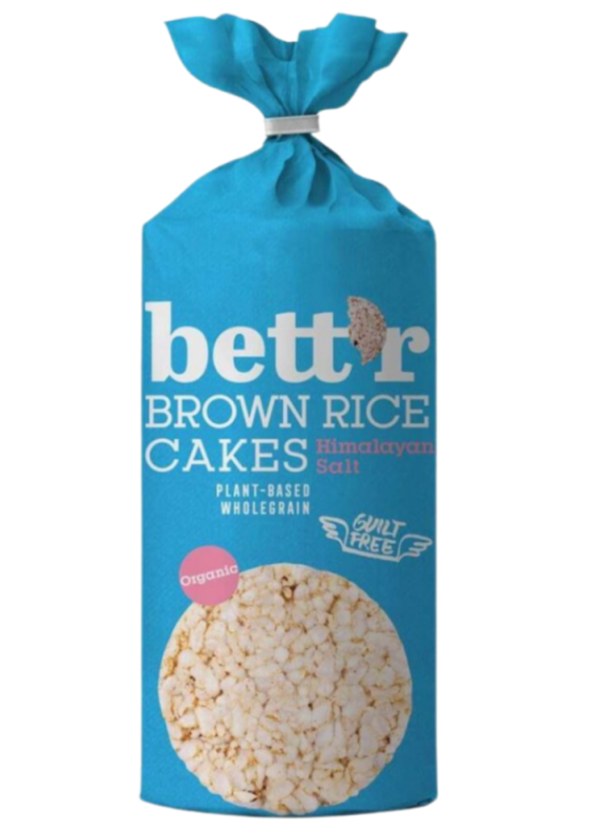 Prajituri din orez brun cu sare de Himalaya fara gluten Bio, 120g, Bettr Prajituri din orez brun cu sare de Himalaya fara gluten Bio, 120g, Bettr