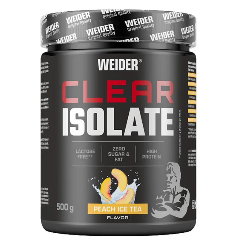 Pudra proteica cu aroma de Peach Ice Tea Clear Isolate, 500g, Weider Pudra proteica cu aroma de Peach Ice Tea Clear Isolate, 500g, Weider