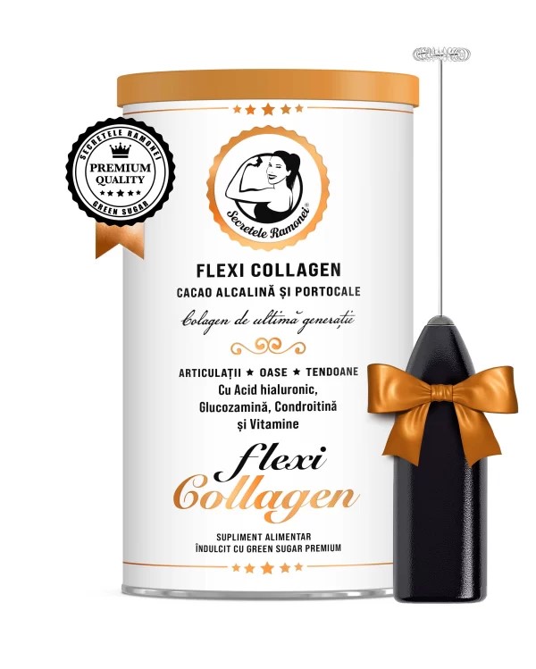 Bautura cu colagen de utlima generatie - cacao alcalina si portocale Flexi Collagen Secretele Ramonei, 400g, Laboratoarele Remedia Bautura cu colagen de utlima generatie - cacao alcalina si portocale Flexi Collagen Secretele Ramonei, 400g, Laboratoarele Remedia