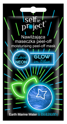 Masca exfolianta matifianta neon cu afine Glow in Blue, 10ml, Selfie Project Masca exfolianta matifianta neon cu afine Glow in Blue, 10ml, Selfie Project