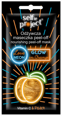 Masca exfolianta nutritiva neon cu piersica Glow in Orange, 10ml, Selfie Project Masca exfolianta nutritiva neon cu piersica Glow in Orange, 10ml, Selfie Project