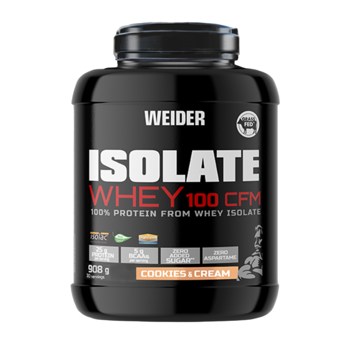Izolat proteic cu aroma de Cookies & Cream Isolate Whey 100CFM, 908g, Weider Izolat proteic cu aroma de Cookies & Cream Isolate Whey 100CFM, 908g, Weider