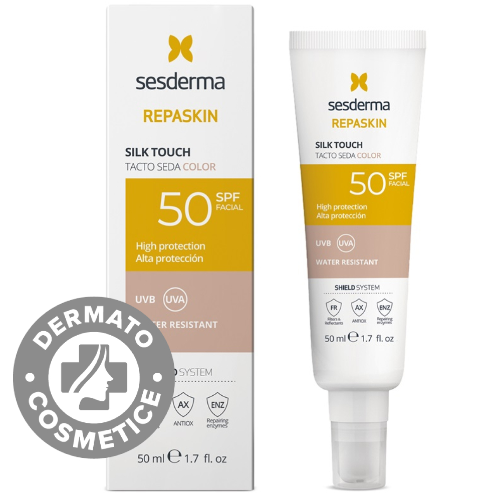 Crema colorata cu SPF50 Repaskin Silk Touch Color, 50ml, Sesderma Crema colorata cu SPF50 Repaskin Silk Touch Color, 50ml, Sesderma