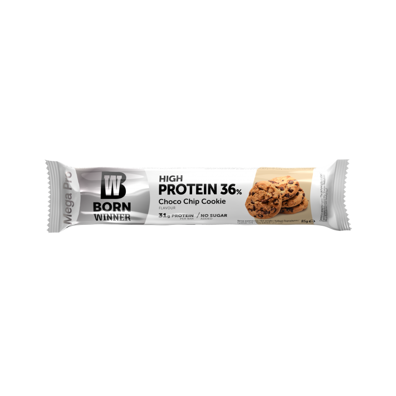 Baton proteic cu biscuiti si choco chip Mega Pro, 85g, Born Winner Baton proteic cu biscuiti si choco chip Mega Pro, 85g, Born Winner