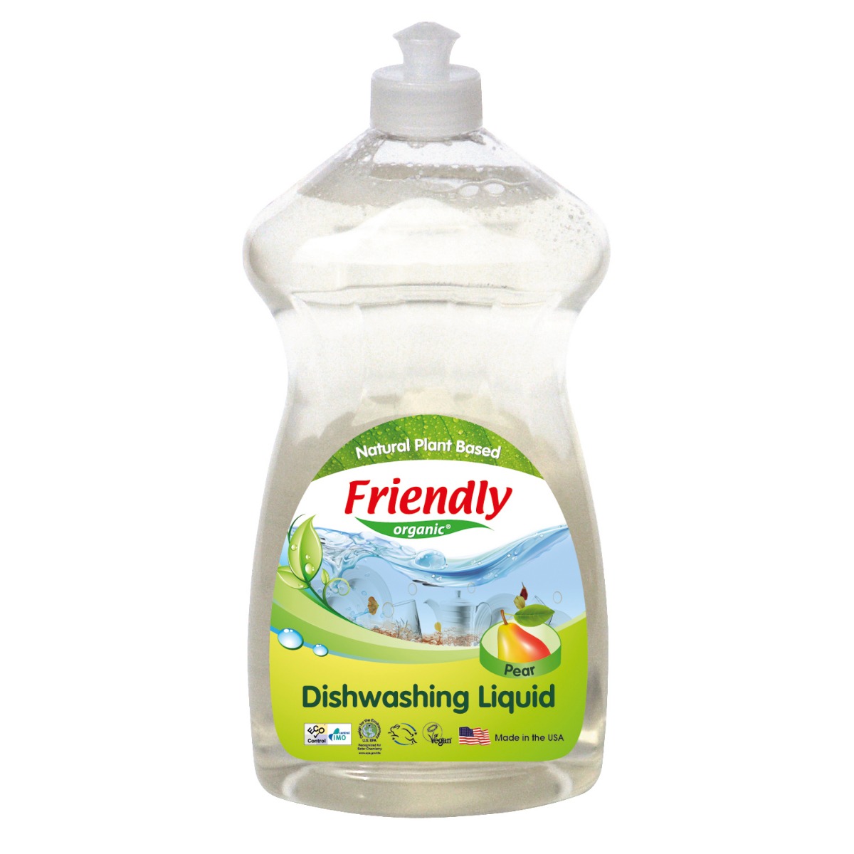 Detergent pentru vase si biberoane cu pere, 739ml, Friendly Organic Detergent pentru vase si biberoane cu pere, 739ml, Friendly Organic