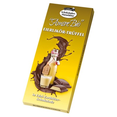 Ciocolata amaruie fina cu lichior de oua si trufe, 100g, Liebhart’s Amore Bio Ciocolata amaruie fina cu lichior de oua si trufe, 100g, Liebhart’s Amore Bio