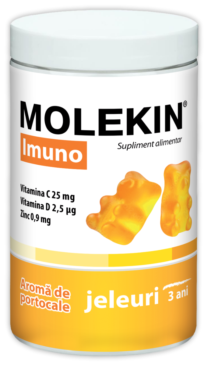 Molekin Imuno pentru +3 ani, 60 jeleuri gumate cu aroma de portocale, Zdrovit Molekin Imuno pentru +3 ani, 60 jeleuri gumate cu aroma de portocale, Zdrovit