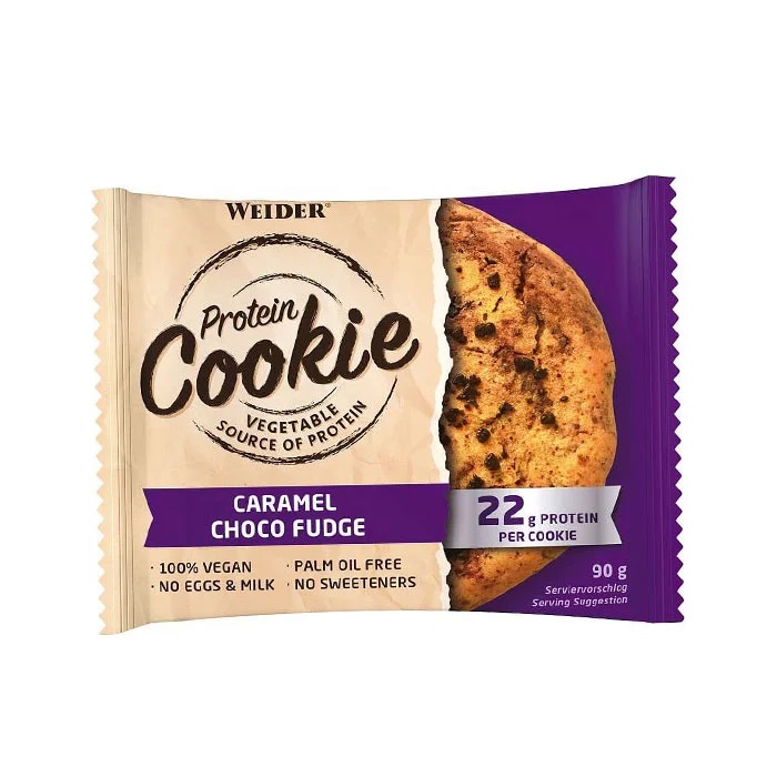 Prajitura proteica cu aroma de Caramel Choco Fudge Protein Cookie, 90g, Weider Prajitura proteica cu aroma de Caramel Choco Fudge Protein Cookie, 90g, Weider
