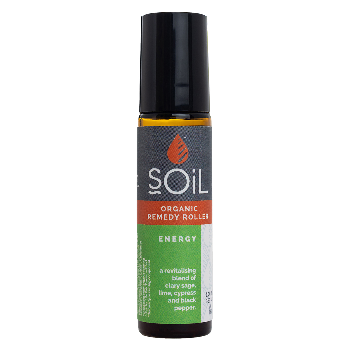 Roll-on cu uleiuri esetiale pure organice Ecocert energizant Energy, 10ml, Soil Roll-on cu uleiuri esetiale pure organice Ecocert energizant Energy, 10ml, Soil