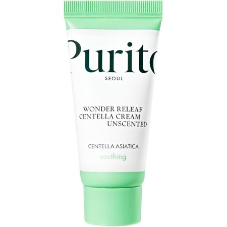 Crema de fata mini Wonder Releaf Centella Cream Unscented, 15ml, Purito Crema de fata mini Wonder Releaf Centella Cream Unscented, 15ml, Purito