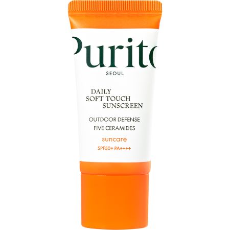 Crema de fata vegana pentru protectie solara cu SPF 50+ PA++++ Daily Soft Touch, 15ml, Purito Crema de fata vegana pentru protectie solara cu SPF 50+ PA++++ Daily Soft Touch, 15ml, Purito